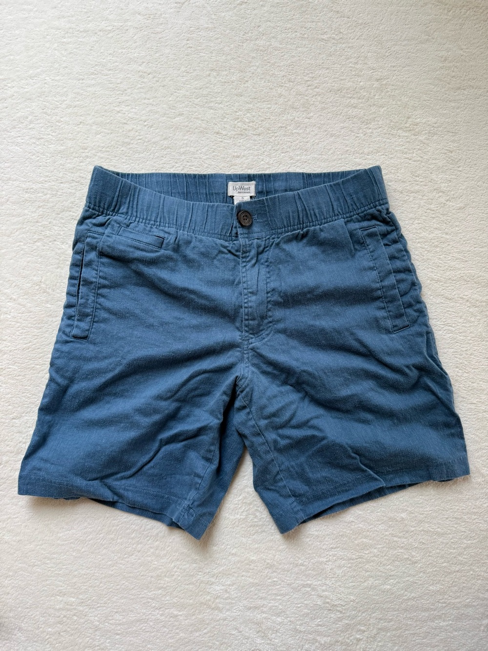 UpWest Men's Slate Blue Cotton Flat Front Shorts